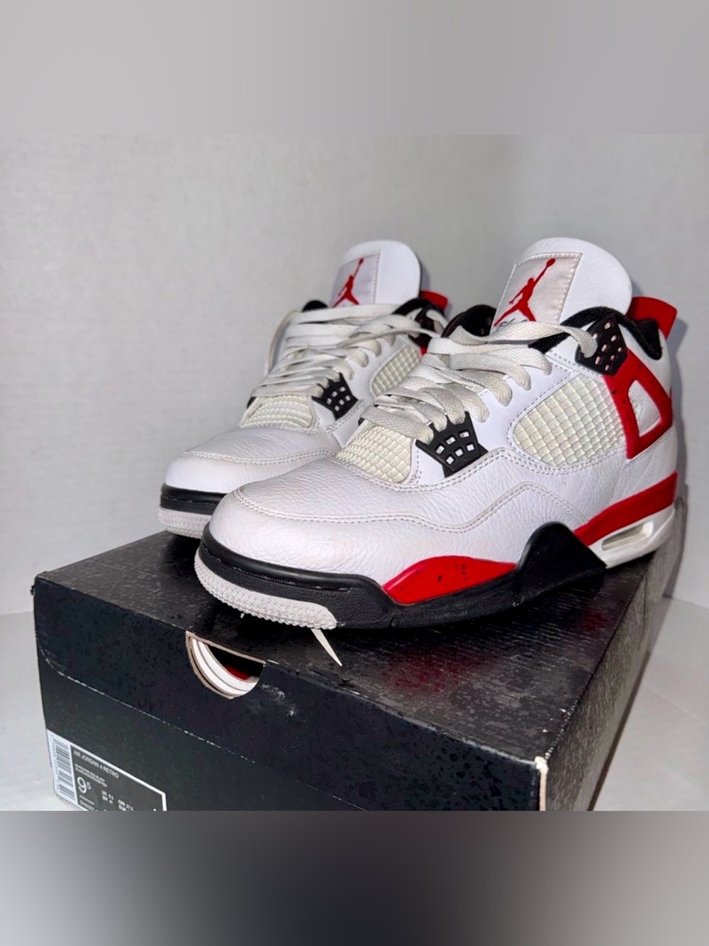 Nike Air Jordan 4 Retro 'Red Cement' Size Men 9.5 - Picture 4 of 4